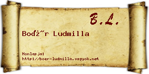 Boér Ludmilla névjegykártya